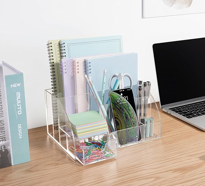 My Space Organizers Clear Acrylic Desk Oganizer, 9 Compartments, Office — view 5
