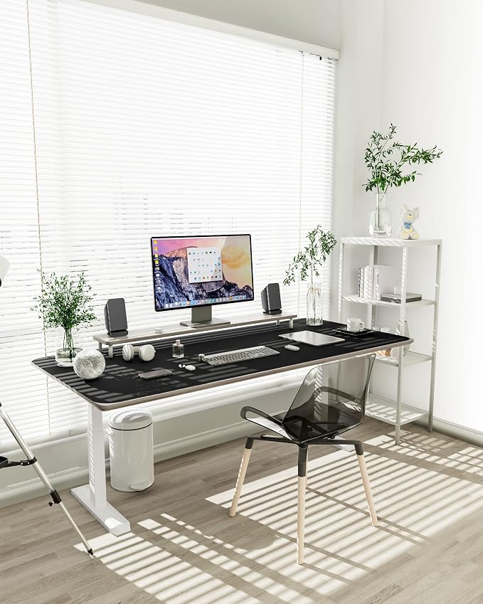 YSAGi Non-Slip Leather Desk Pad XL Size, Waterproof Laptop Computer Desk — view 2