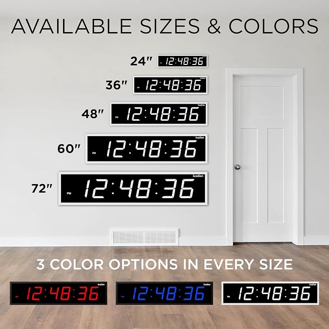Ivation Oversized 36" Large Digital LED Clock | Big Digital Clock — view 9