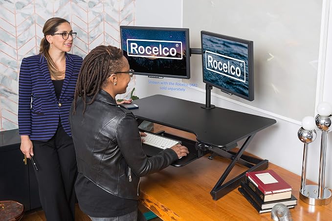 Rocelco 40" Large Height Adjustable Standing Desk Converter — view 7