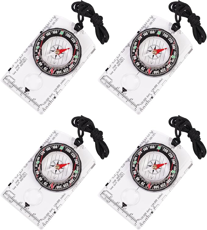 4 Pcs Outdoor Compass with Adjustable Declination, Scale. Multifunctional — view 2
