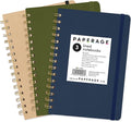 PAPERAGE Lined Spiral Journal Notebook, 3 Pack, 160 Pages, Medium 5.5 inches x
