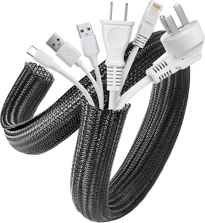 AGPTEK Cable Sleeve Cover, 2 Pack 5ft