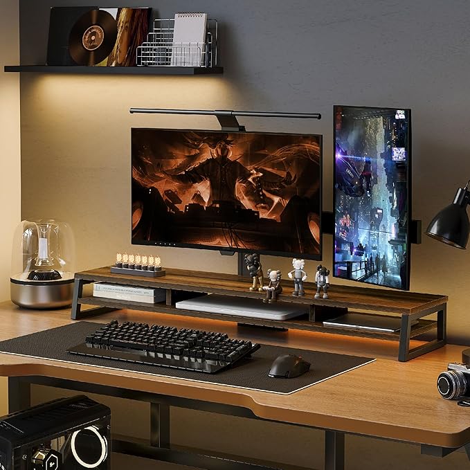 Fenge Dual Monitor Stand for Desk, 42.5in Large Monitor Riser for 2 Monitors — view 9