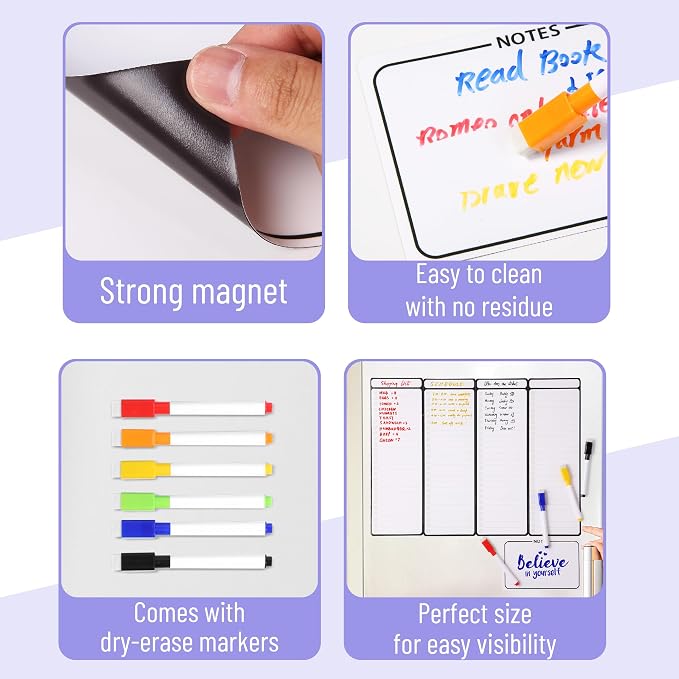 Mr. Pen- 4" x 12" Magnetic Dry Erase to Do List, 4X Dry Erase to Do List White — view 5