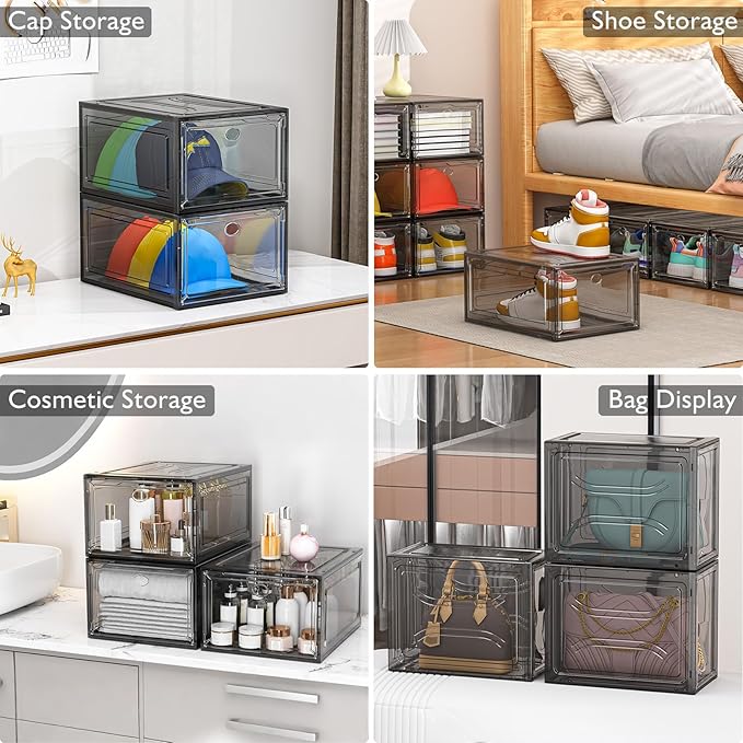 7 code Large Clear Shoe Boxes Organizer【Thicker Material】 Stronger Shoe Box — view 6