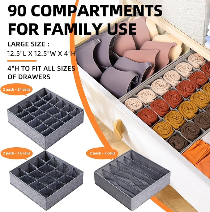 Criusia 6 Pack Large Drawer Organizer — view 2