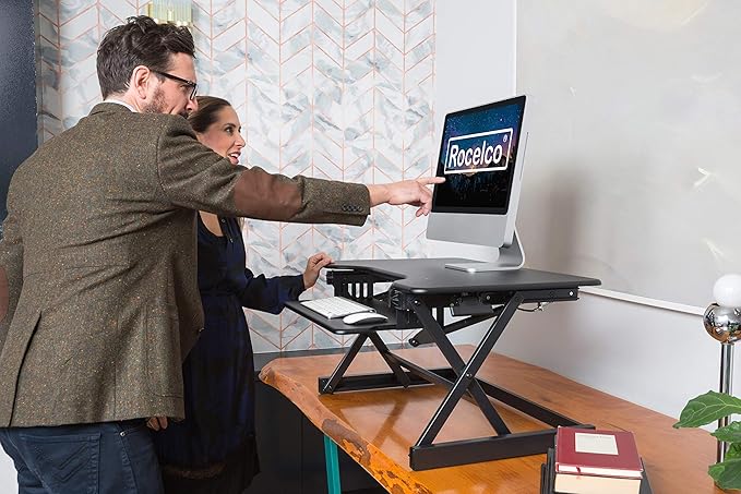 Rocelco 40" Large Height Adjustable Standing Desk Converter — view 4