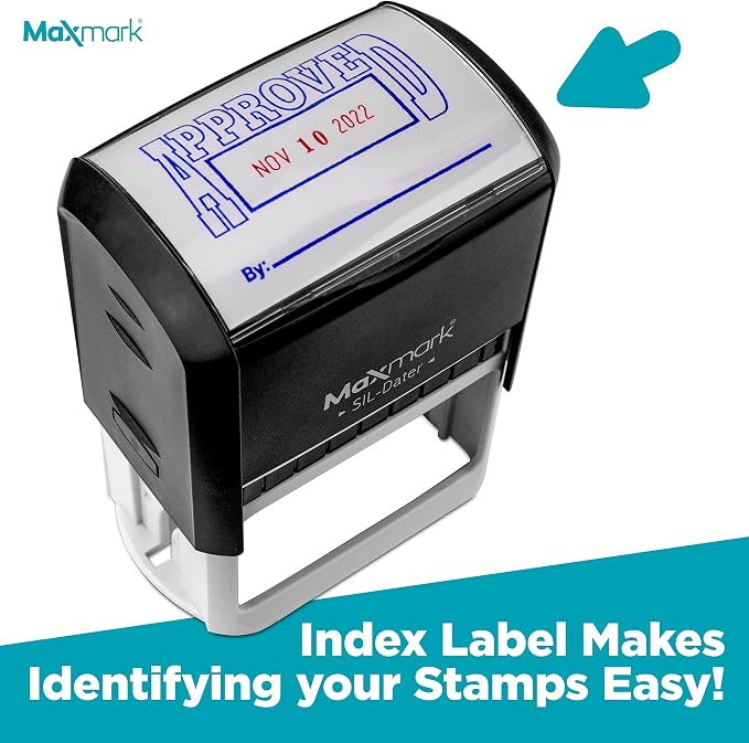 MaxMark Large Self-Inking Rubber Date Office Stamp — view 4