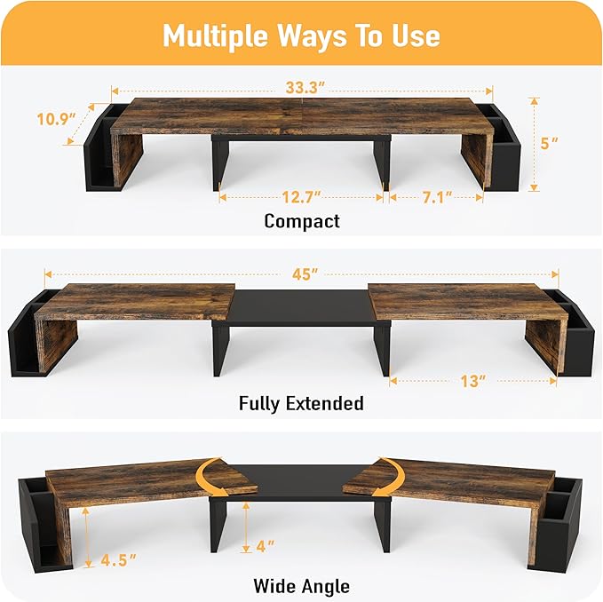 Simple Houseware Desk Dual Monitor Stand Riser — view 3