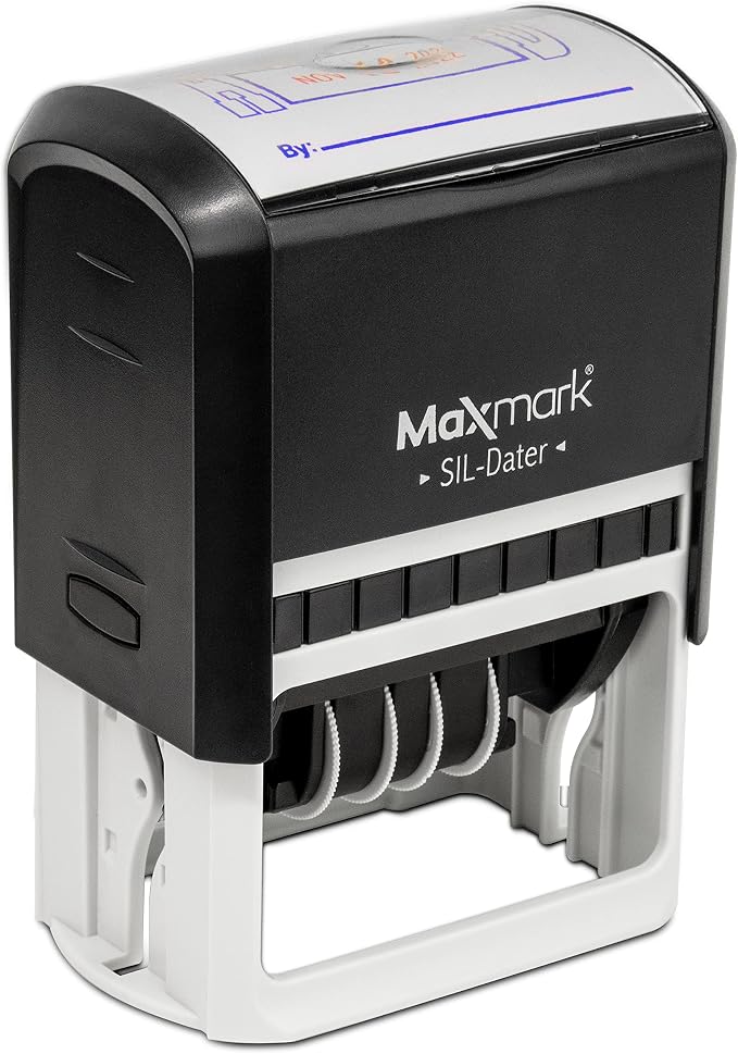 MaxMark Large Self-Inking Rubber Date Office Stamp — view 2