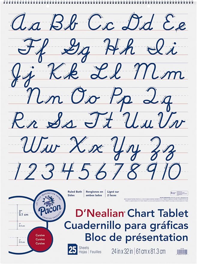 D'Nealian Chart Tablet, 25 Sheets