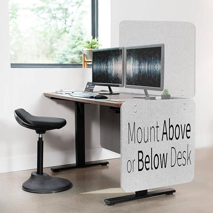 VIVO Clamp-on Privacy Panels 60 x 24 inch, 24 x 24 inch, Sound Absorbing — view 5
