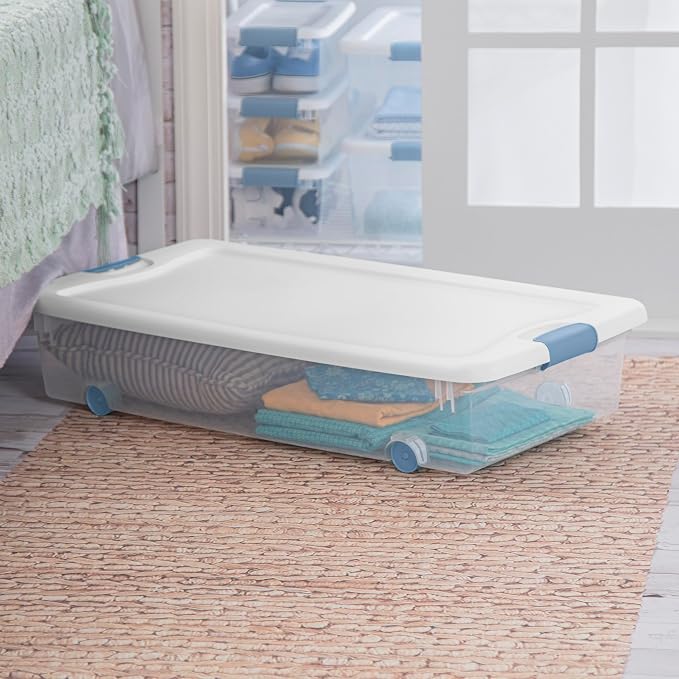 Sterilite 4-Pack Latching Box, Under Bed Storage Bins — view 7
