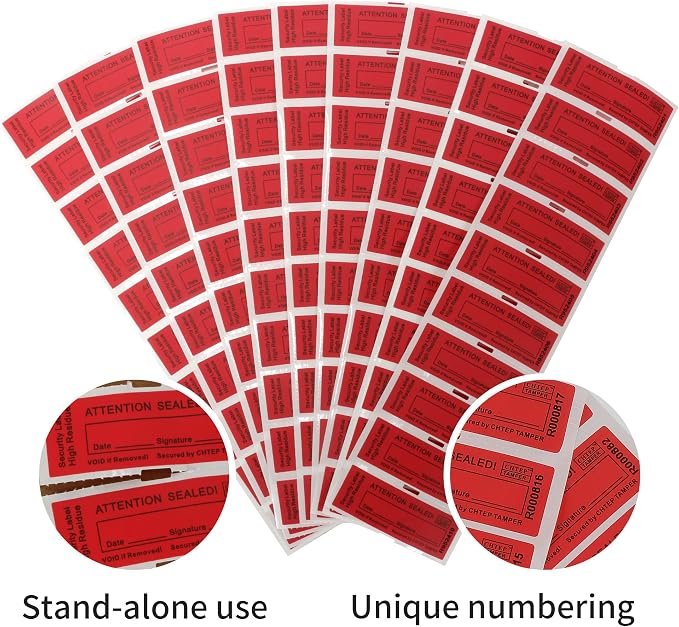 ChtepTamper 100 Pieces Total Transfer Tamper-Evident Stickers Security Labels — view 8