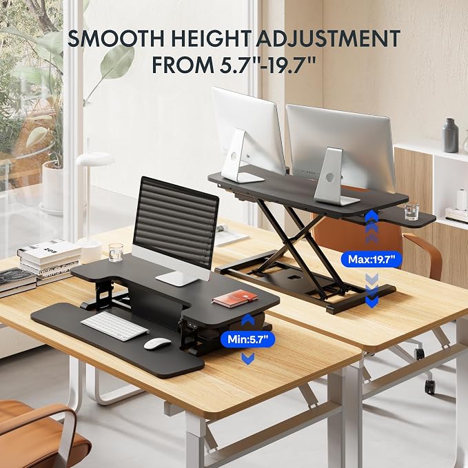 FLEXISPOT 40" Electric Standing Desk Converter, Height Adjustable Riser — view 5