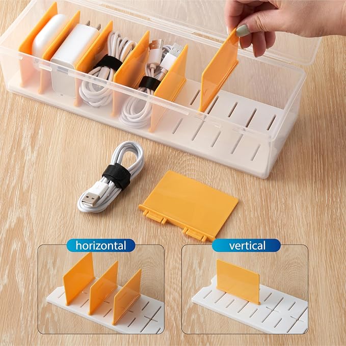 Fzooua 2 Pack Cable Organizer Storage Box — view 3