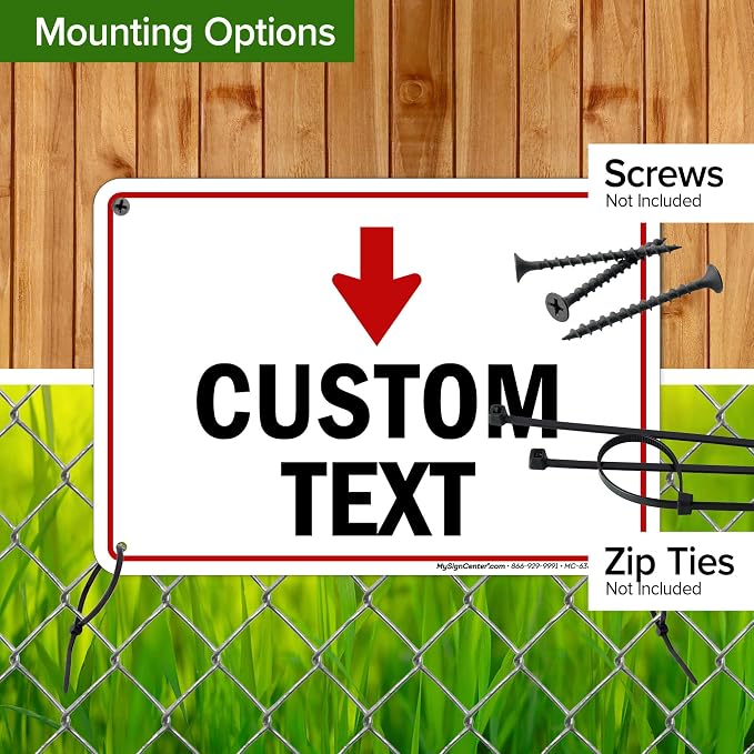 Custom Arrow, Custom Directional Sign, Down Arrow, 7x10 Inches, 55 mil thick — view 5
