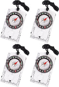 4 Pcs Outdoor Compass with Adjustable Declination, Scale. Multifunctional