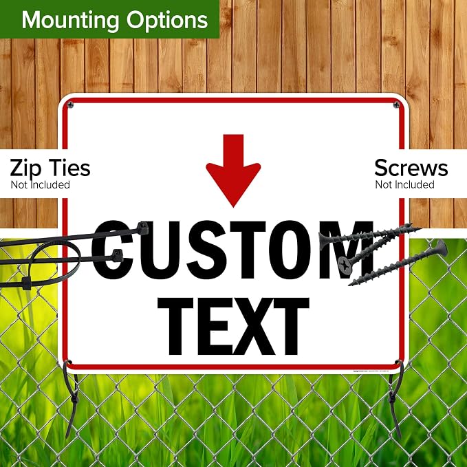 Custom Arrow Directional Sign, Down Arrow, 24x30 Inches, Rust Free .063 Aluminum — view 5