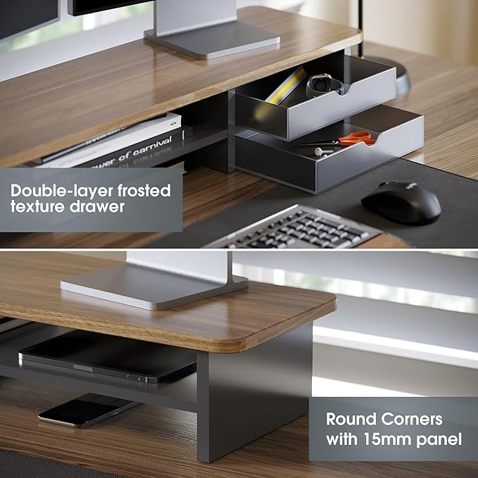 Fenge Monitor Stand, Dual Monitor Riser, 42.5inch Large Desk Computer Monitor — view 2