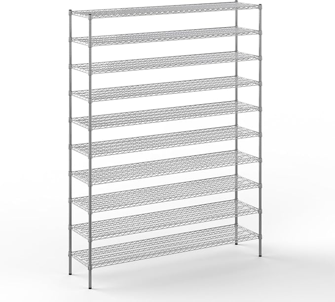Regal Altair 18" Deep x 72" Wide x 96" Height Wire Shelving Kit | 10-Tier | NSF