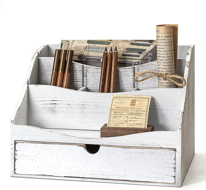 Pine Wood Mail Organizer for Desk