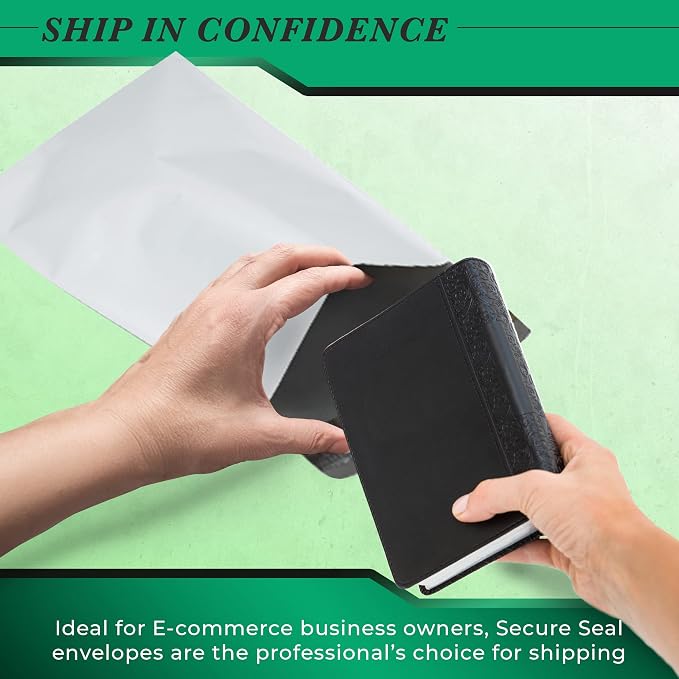 100 Pack Secure Seal White Poly Mailers — view 2