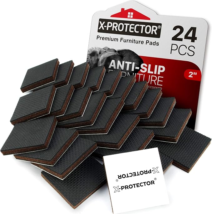X-PROTECTOR Non Slip Furniture Pads – 24 pcs Premium Furniture Grippers 2"!