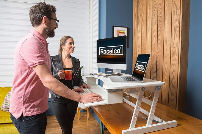 Rocelco 37.5" Deluxe Height Adjustable Standing Desk Converter — view 2