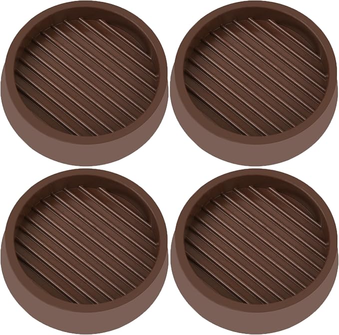 VOCOMO 3X3 Round Rubber Caster Cups, Non Slip Furniture Pads, Anti-Slip Gripper