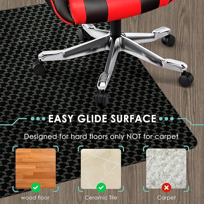 Vicwe Office Chair Mat for Hardwood Floor, Gaming Chair Mat for Hardwood — view 3