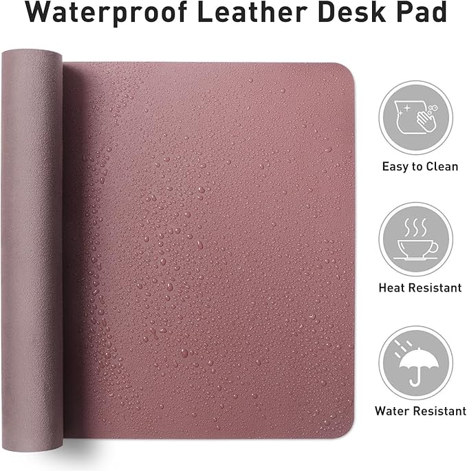 Aothia Faux Leather Desk Mat – Large Mouse Pad, Non-Slip PU Leather Blotter — view 7