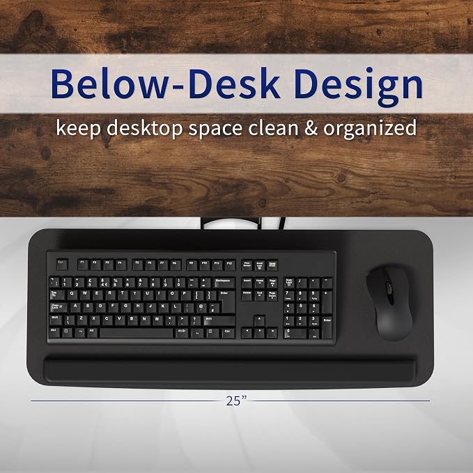 VIVO Adjustable Computer Keyboard & Mouse Platform Tray Ergonomic Under Table — view 8