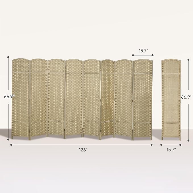 HOMCOM Room Divider, 8 Panel Folding Privacy Screen, 5.6' Tall Freestanding — view 7