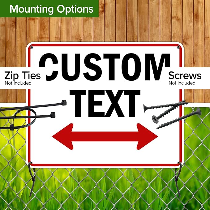 Custom Arrow, Custom Directional Sign, Two Way Arrow, 24x30 Inches, 55 mil — view 5