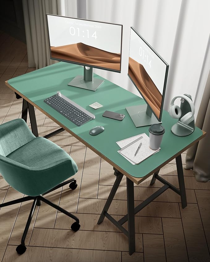 YSAGi Leather Desk Protector, Office Mat, Large Mouse Mat, Non-Slip PU Leather — view 2