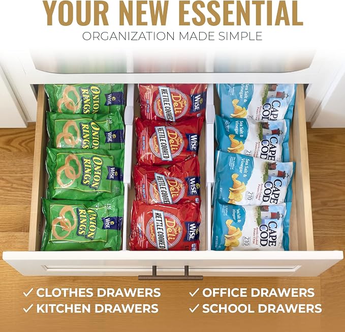 RAPTUROUS Adjustable Deep Drawer Divider – 6" Tall, Expandable 13-22", Non-Slip — view 6