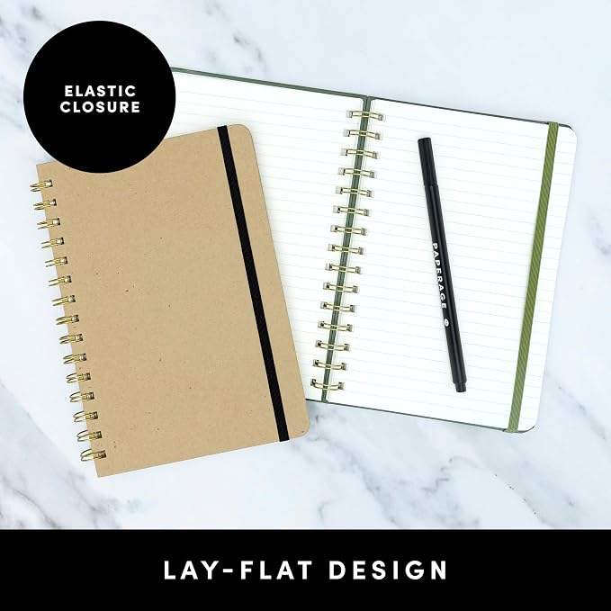 PAPERAGE Lined Spiral Journal Notebook, 3 Pack, 160 Pages, Medium 5.5 inches x — view 3