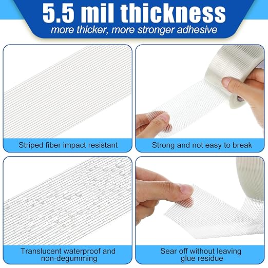 Treela 30 Rolls Strapping Tape 2 Inch X 60 Yards 5.5 Mil Fiberglass Filament — view 3