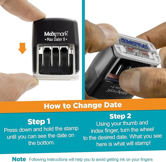 MaxMark Self-Inking Rubber Date Office Stamp — view 7