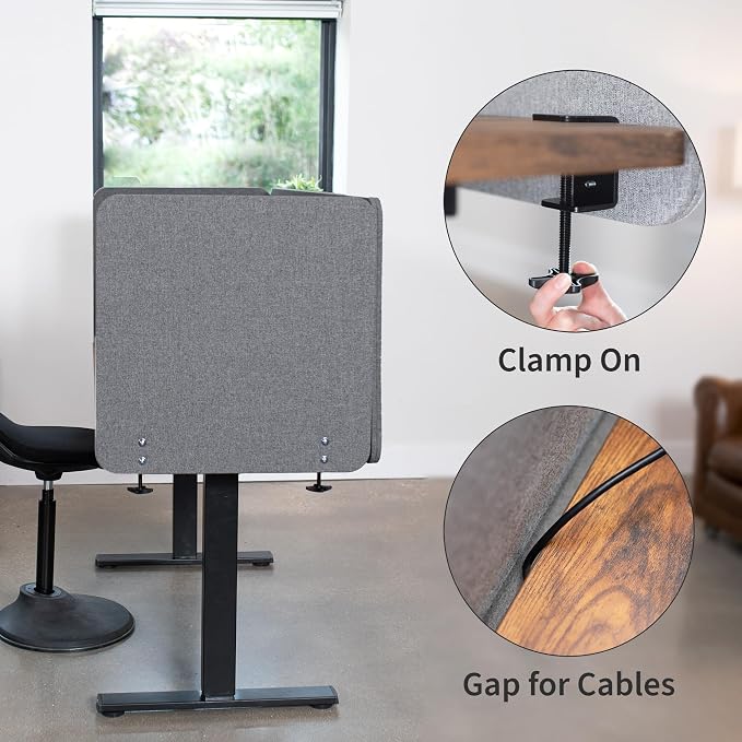 VIVO Clamp-on Privacy Panels 60 x 24 inch, 24 x 24 inch, Sound Absorbing — view 8