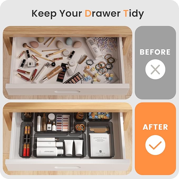 A-LuGei 【Military Grade】 Drawer Organizer, 【】 Clear Makeup organizer — view 8