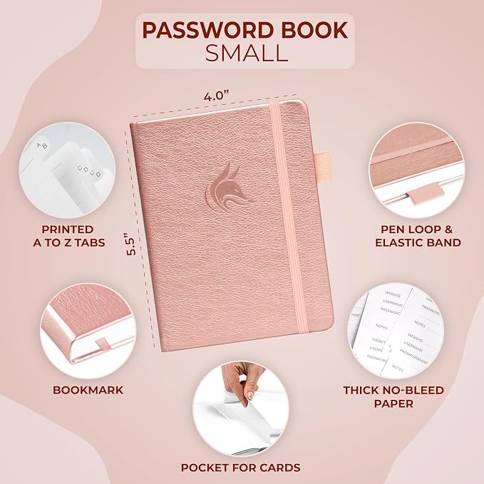 Clever Fox Password Book with alphabetical tabs. Internet Address Organizer — view 2