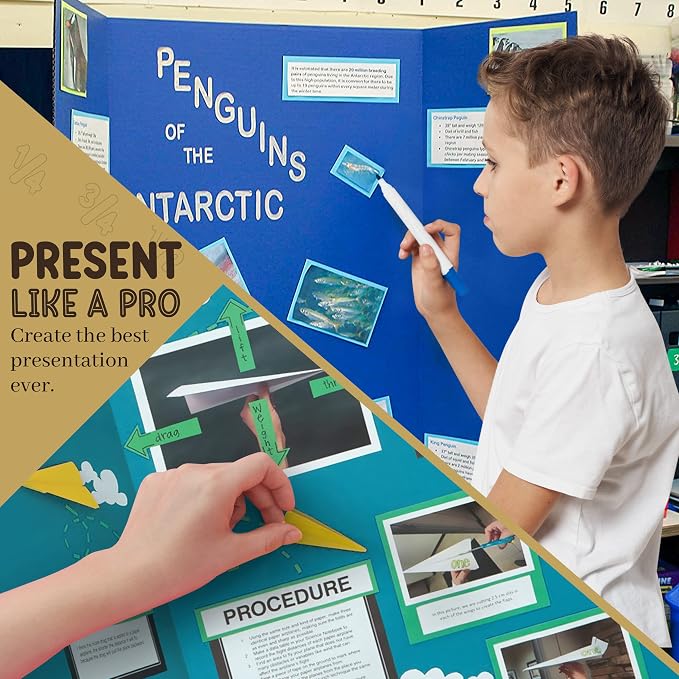 White Trifold Presentation Board 36" x 48" Self-Adhesive Science Subtitles — view 8