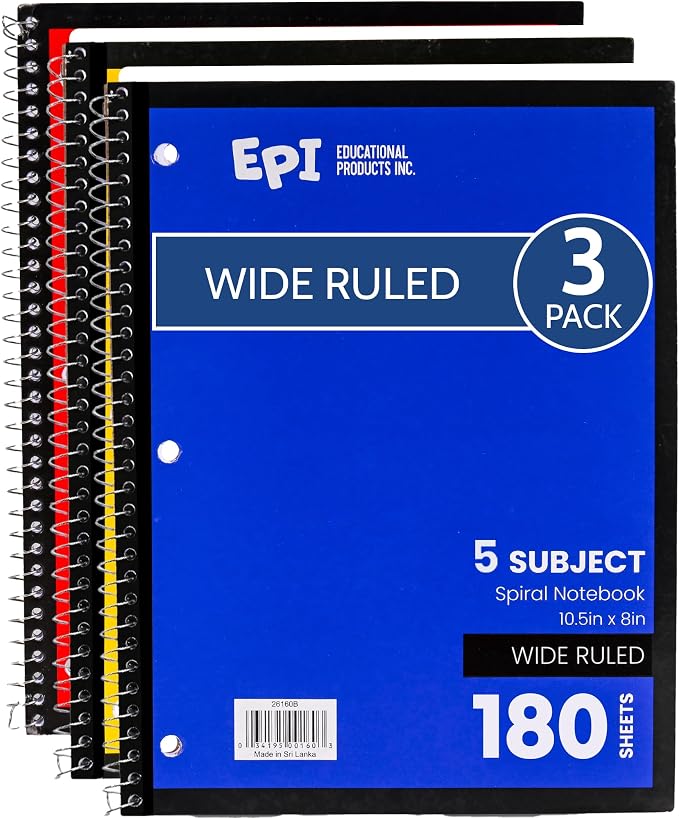 EPI Spiral Notebook | 5 Subject
