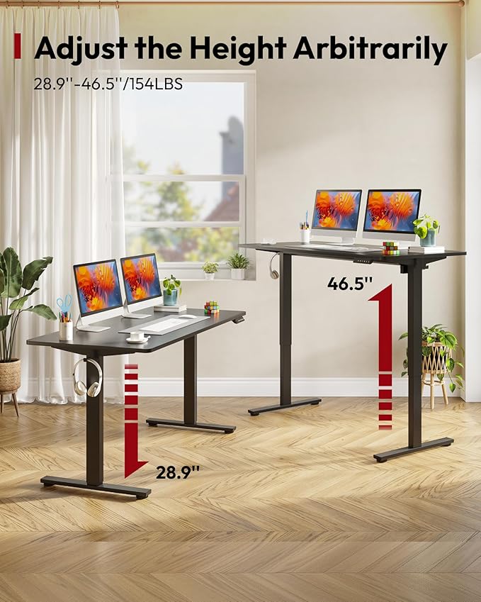SANODESK Electric Standing Desk 55 x 28 Inches Whole-Piece Desktop Height — view 9