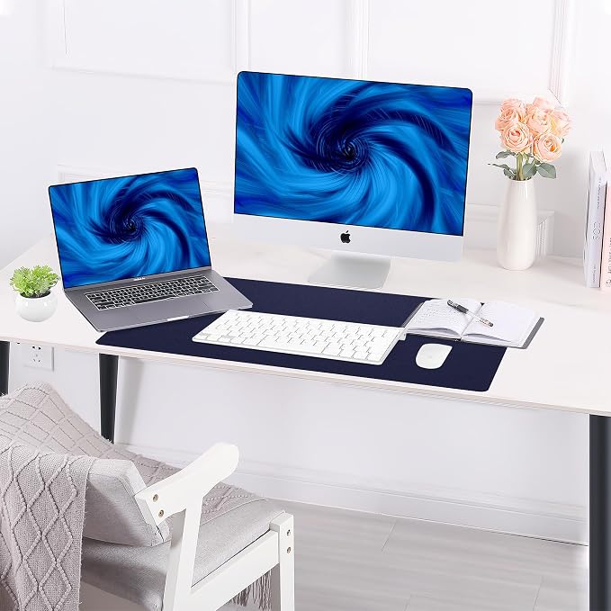 AFIING Dual-Sided Desk Pad, Natural Cork & PU Leather, Desk Mat Protector — view 6