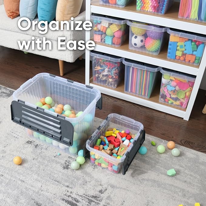 Superio Storage Bins with Lids, Stackable Totes, BPA Free, Odor Free, Organizer — view 5