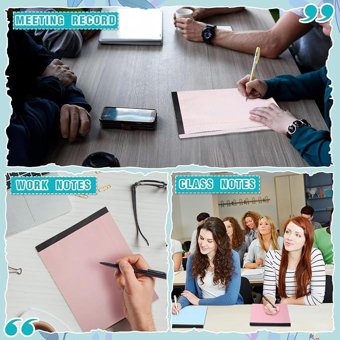 Fuutreo 8 Pcs 8.5'' x 11'' Colored Legal Pad Writing Pads Narrow Ruled 50 — view 6